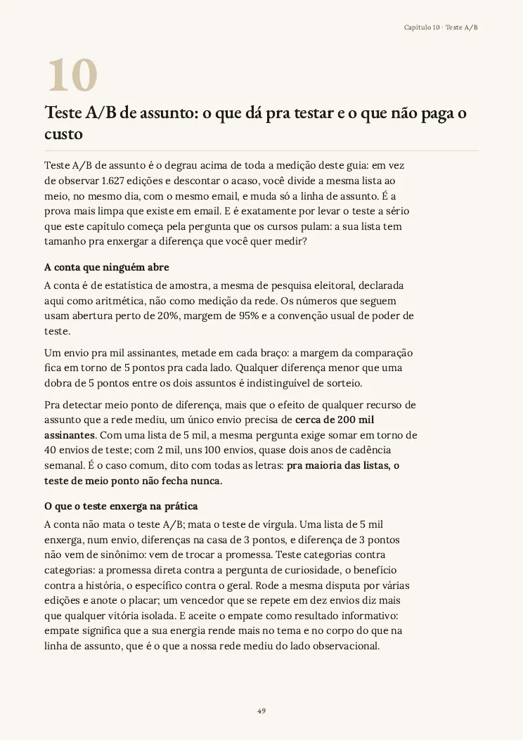 Página 49 do guia Copywriting para email, capítulo 10
