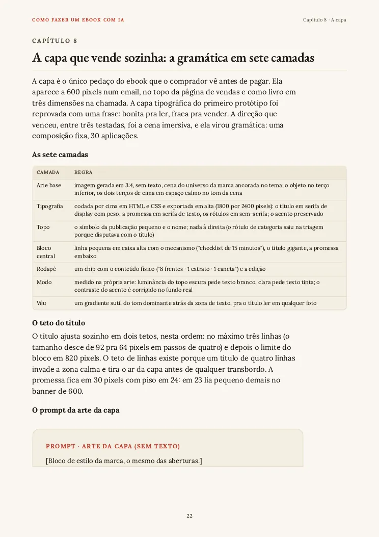 Página 22 do guia Como fazer um ebook, capítulo 8