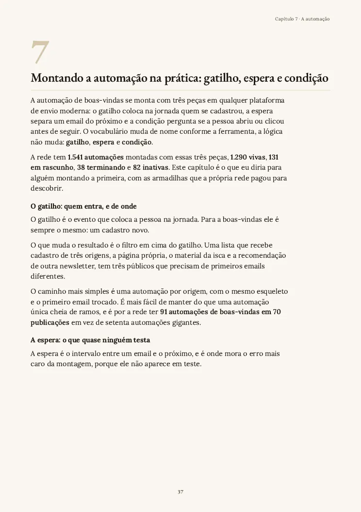 Página 37 do guia Email de boas-vindas, capítulo 7