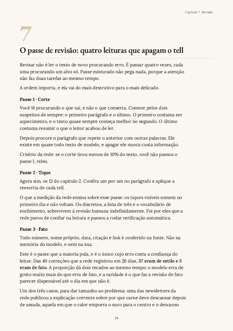 Página 24 do guia Escrever com IA, capítulo 7