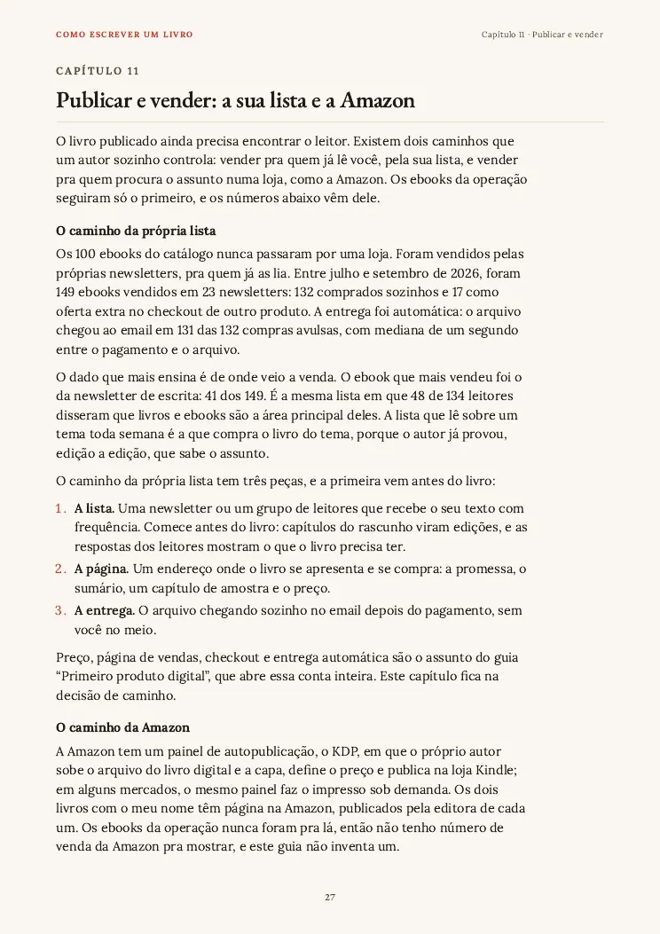 Página 27 do guia Como escrever um livro, capítulo 11