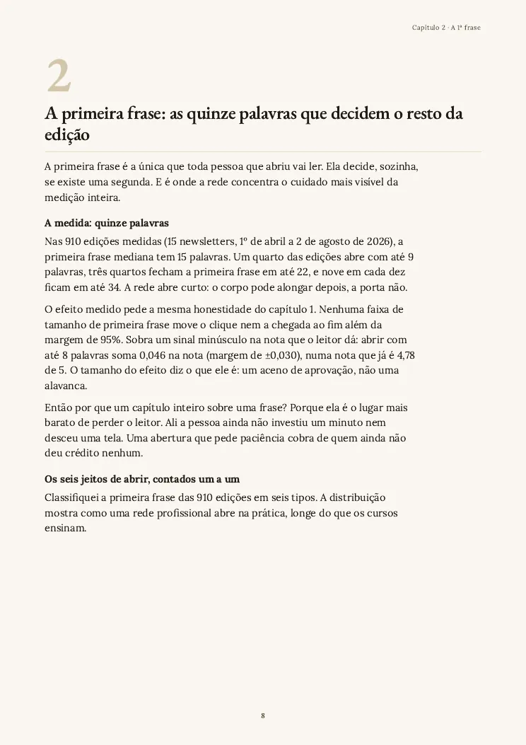 Página 8 do guia Escrita para newsletter, capítulo 2