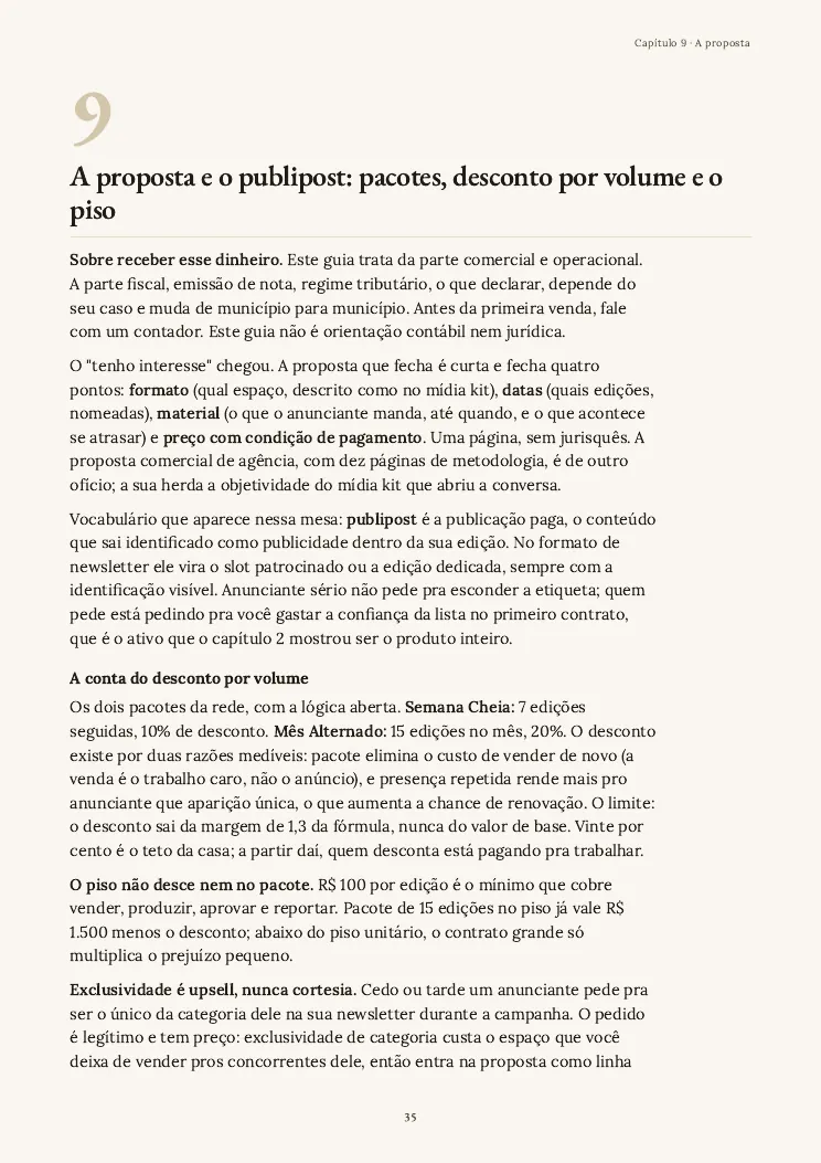 Página 35 do guia Mídia kit, capítulo 9