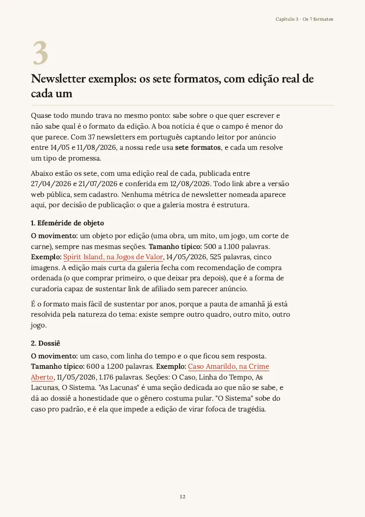 Página 12 do guia Newsletter do zero, capítulo 3