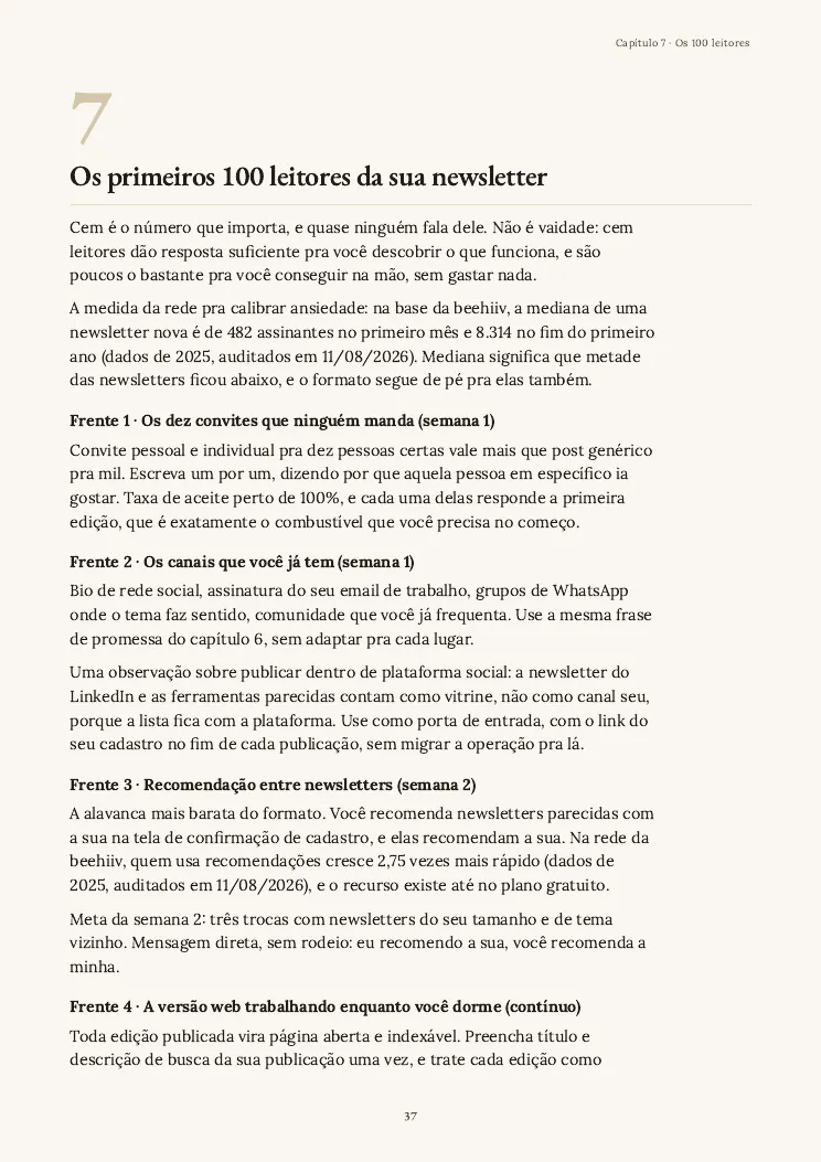 Página 37 do guia Newsletter do zero, capítulo 7