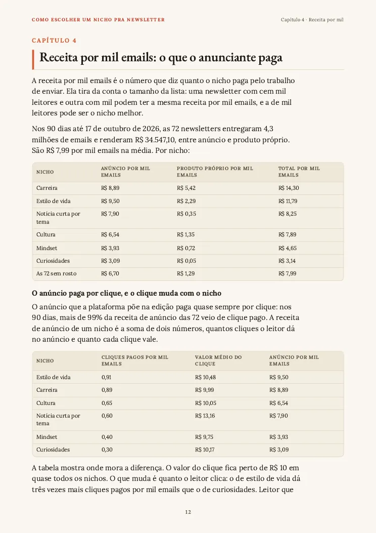 Página 12 do guia Como escolher um nicho, capítulo 4