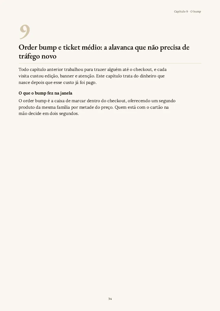 Página 34 do guia Primeiro produto digital, capítulo 9