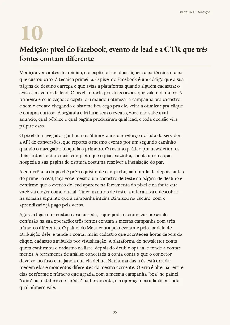 Página 35 do guia Tráfego pago, capítulo 10