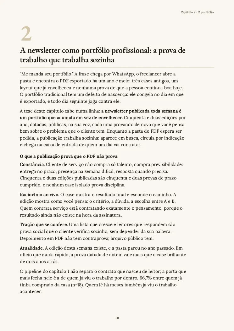 Página 10 do guia Vender serviços, capítulo 2
