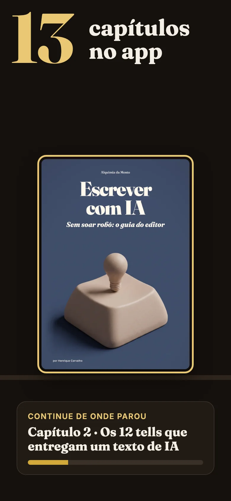 O guia dentro do app