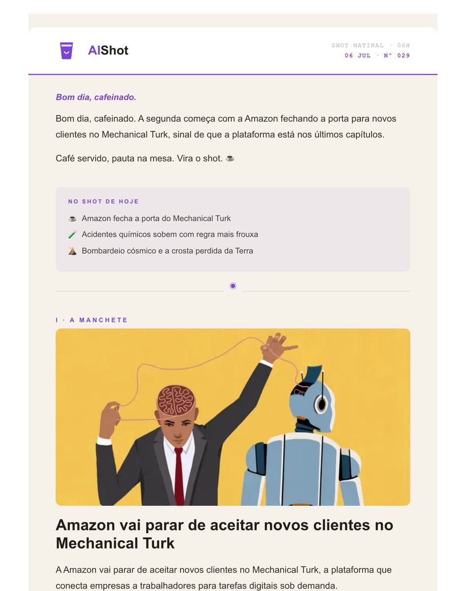 Edição real de uma newsletter da rede