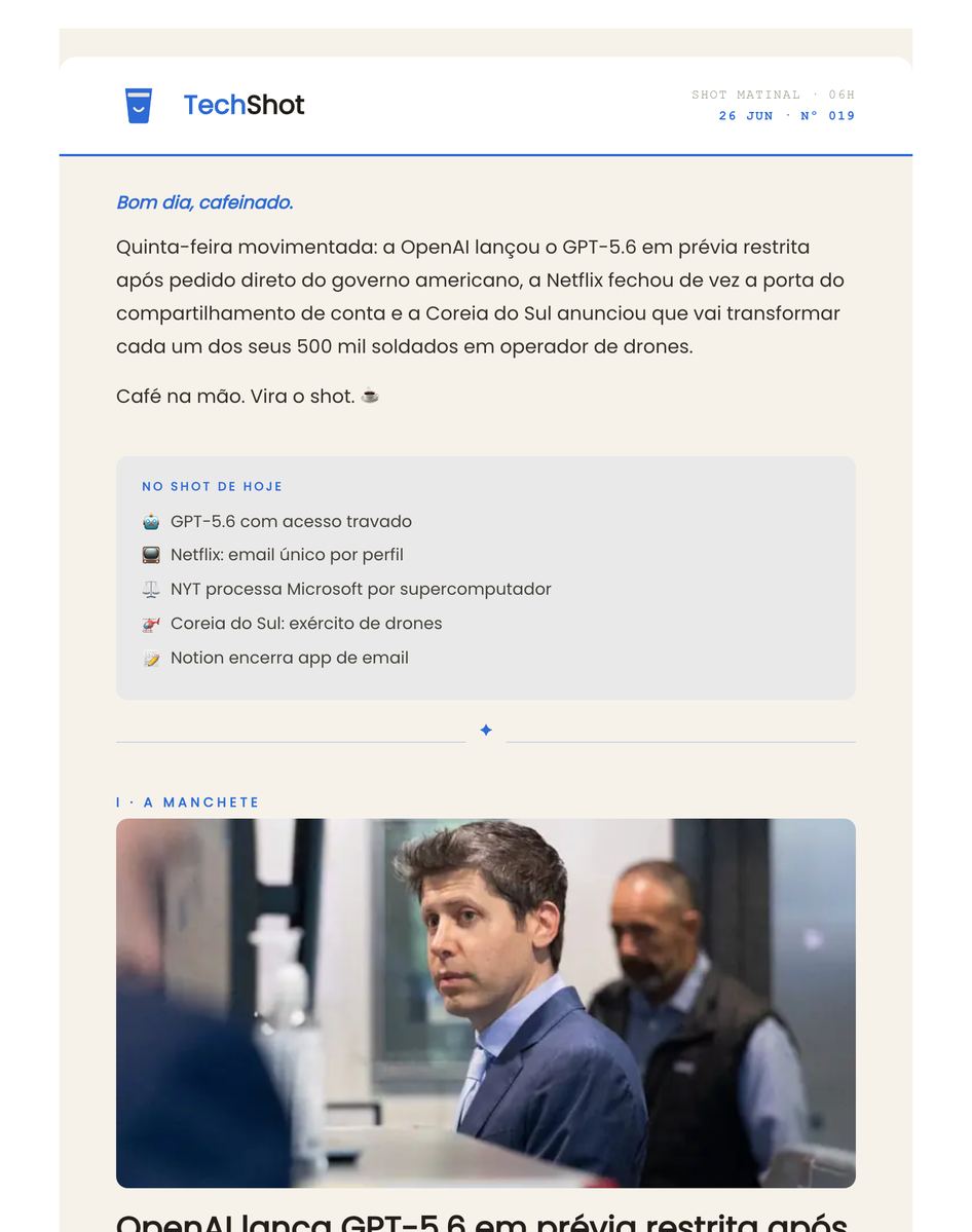 Edição real de uma newsletter da rede