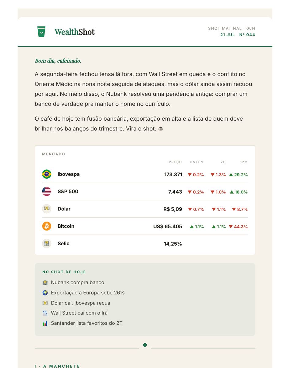 Edição real de uma newsletter da rede